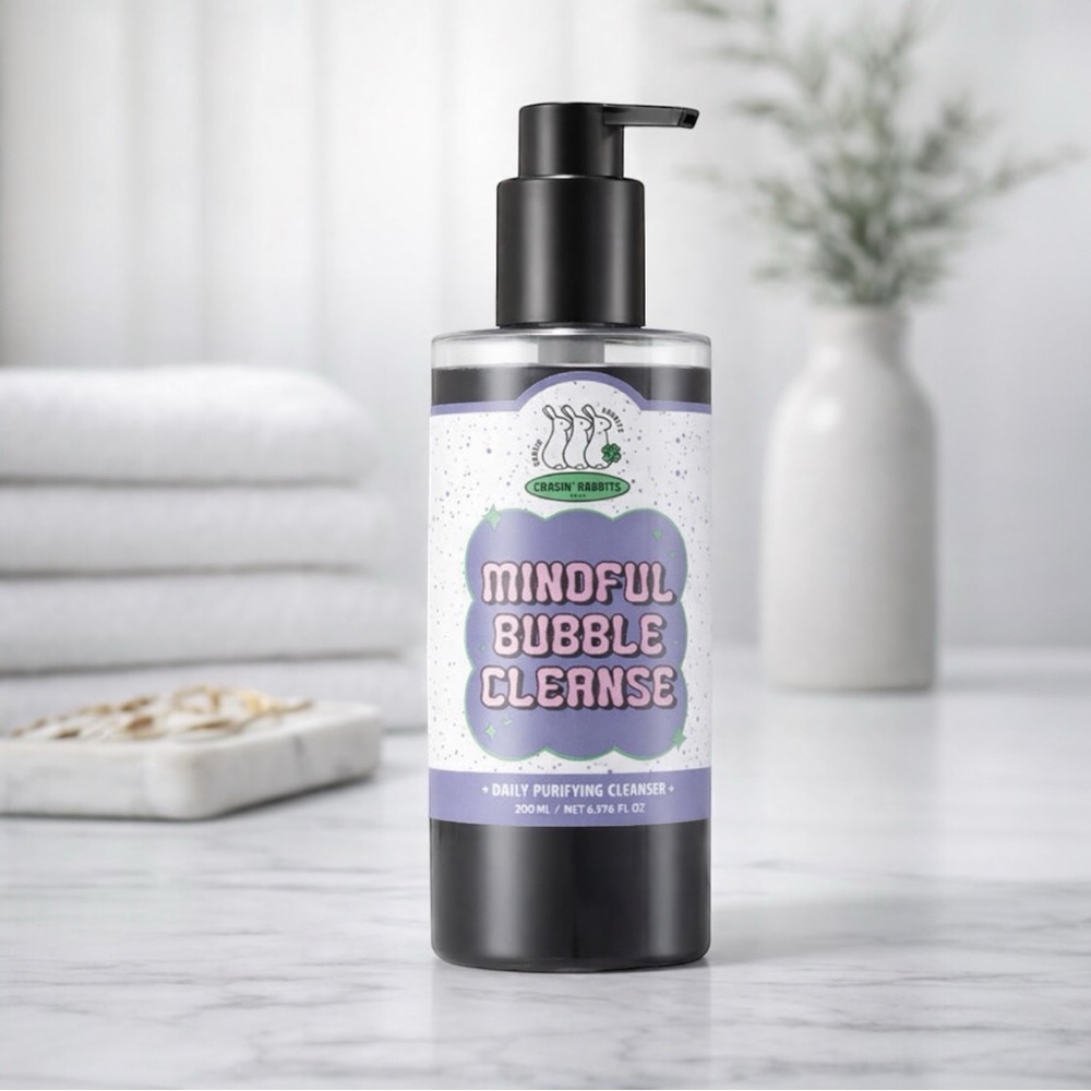Chasin’ Rabbits Mindful Bubble Cleanse 200ml K-Beauty Charcoal Face Wash Vegan